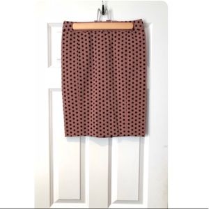 Pink & Black Polka Dot Pencil Skirt by the LOFT